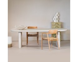 Giga Meubel Eettafel Maya - Deens Ovaal 200cm - Beige Betonlook