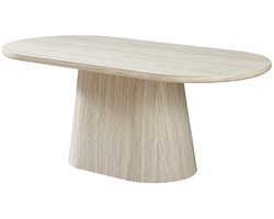 Giga Meubel Eettafel Michal Travertinlook - Ovaal - 200 cm - Sintered Stone