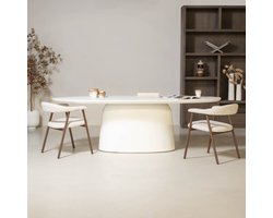 Giga Meubel Eettafel Myrna - Ovaal - Wit Eco Composiet - 240cm