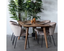 Giga Meubel Eettafel Oslo - Naturel Mangohout - 160x90x76cm