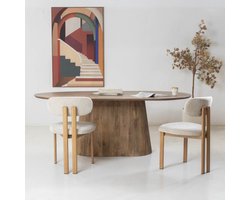 Giga Meubel Eettafel Salvador - Naturel Hout - 160x100x76cm