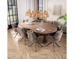 Giga Meubel Eettafel Sculpture - Bruin Acaciahout - 240cm
