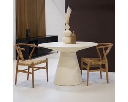 Giga Meubel Eettafel Sep - Rond Betonlook Beige - 120x120x78cm
