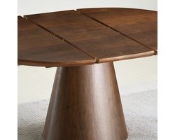 Giga Meubel Eettafel Sivan - Walnoot - Uitschuifbaar - Ø120/160cm