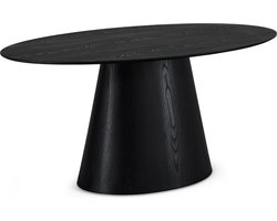 Giga Meubel Eettafel Tango - Ovaal 160cm - Zwart Eikenhout - 4-6 Personen