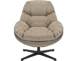 Giga Meubel Fauteuil Leonne - Stof/Metaal - Taupe