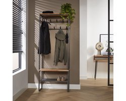 Giga Meubel Garderobemeubel Edge - Naturel Hout - 70x35x182cm