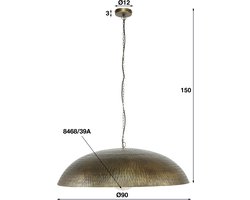 Giga Meubel Hanglamp - Brons Antiek Metaal - 1-LichtsØ90x150cm