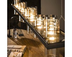 Giga Meubel Hanglamp Cylinder - Zwart Metaal - 14-Lichts - 190x20x150cm