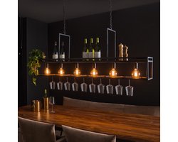 Giga Meubel Hanglamp Decorate - Zwart Metaal - 6-Lichts - 160x28x150cm