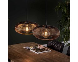 Giga Meubel Hanglamp Disk - Zwart Metaal - 2-Lichts - 102x43x150cm
