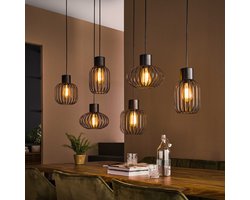 Giga Meubel Hanglamp Mix - Zwart Metaal - 6-Lichts - 150x145x28cm