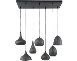 Giga Meubel Hanglamp Punch Mix - Zwart/Bruin - 7-Lichts - 150x100x45cm
