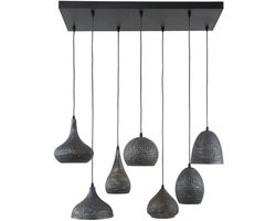 Giga Meubel Hanglamp Punch Mix - Zwart/Bruin - 7-Lichts - 150x100x45cm