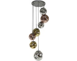 Giga Meubel Hanglamp Stellar - Zilver Metaal - 7-Lichts - 40x40x180cm