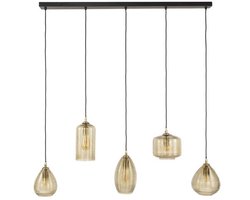 Giga Meubel Hanglamp Stripe Glass - Bruin - 5-Lichts - 126x20x150cm