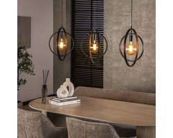 Giga Meubel Hanglamp Turn Around - Zwart - 3-Lichts - 130x30x150cm