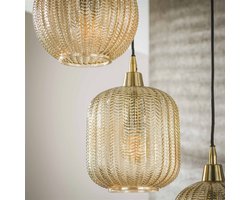 Giga Meubel Hanglamp V-Shape Pattern - Amber - 5-Lichts - 40x40x180cm