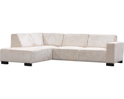 Giga Meubel Hoekbank Napoli 3,5-zits Links - Stof/Hout - Beige