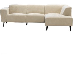 Giga Meubel Hoekbank Turin 3-zits Rechts - Stof/Hout - Beige