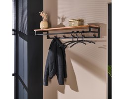 Giga Meubel Kapstok Custom - Naturel Hout - 6 Haken - 100x17x35cm