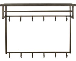 Giga Meubel Kapstok Ferro Hoedenplank - Brons - 12-Haken - 100x33x80cm