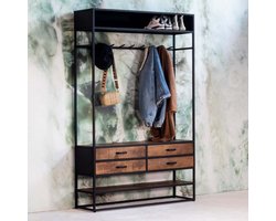 Giga Meubel Kapstokkast Lino - Hout - 9 Haken - 130x35x200cm