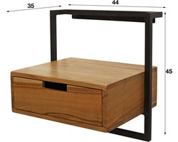 Giga Meubel Nachtkastje Air - Naturel Acaciahout - 44x35x45cm
