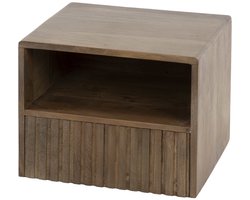 Giga Meubel Nachtkastje Carve - Bruin Acaciahout - 35x30x25cm