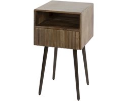 Giga Meubel Nachtkastje Carve - Bruin Acaciahout - 35x35x61cm
