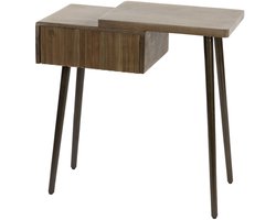 Giga Meubel Nachtkastje Carve Rechts - Bruin Acaciahout - 60x30x60cm