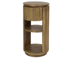 Giga Meubel Nachtkastje Wave XS - Naturel Mangohout - 30x30x60cm