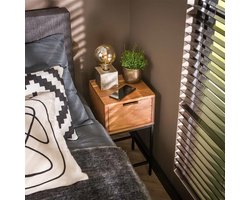 Giga Meubel Nachtkastje XS Flat - Naturel Hout - 1-Lade - 30x30x60cm