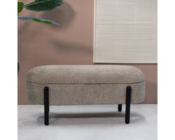 Giga Meubel Opbergbank Vieve - Taupe - Stof - 108x41x48cm