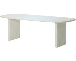 Giga Meubel Ovale Eettafel Gin - 200x100x77cm - Beige Beton Look - 4-6 Personen