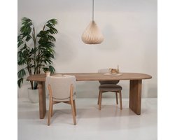 Giga Meubel Ovale Eettafel Gin - 240x100x77cm - Naturel Mangohout - 4-6 Personen