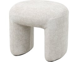 Giga Meubel Poef Raven - Stof/Textiel Beige - 47x42x42cm