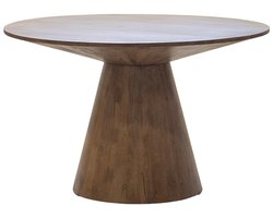 Giga Meubel Ronde Eettafel Sep - Ø120x75cm - Eiken Fineer - Naturel Mangohout - 2-4 Personen