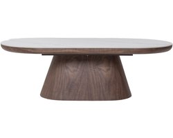 Giga Meubel Salontafel Alba - Ovaal Walnoot Hout/Keramisch - 120x60x38cm