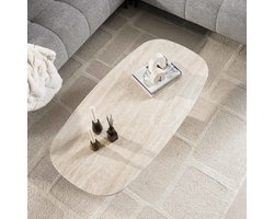 Giga Meubel Salontafel Centro Travertin – 3D Keramiek – 135x70x42 cm