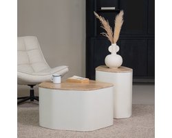 Giga Meubel Salontafel Cersei - Organisch - Travertin - 76cm