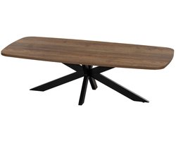 Giga Meubel Salontafel Jaimy Donkerbruin – Deens Ovaal – Melamine en Metaal – 120x60x35 cm
