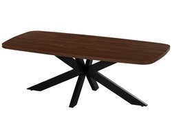 Giga Meubel Salontafel Jaimy Walnoot – Deens Ovaal – Melamine en Metaal – 100x50x35 cm
