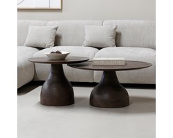 Giga Meubel Salontafel Joji - Rond - Mangohout - 60cm