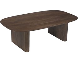 Giga Meubel Salontafel Juro - Deens Ovaal Donkerbruin Hout - 120x70x38cm
