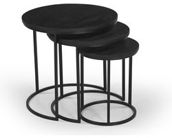 Giga Meubel Salontafel Kila - Rond - Mangohout - Set van 3