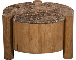 Giga Meubel Salontafel Maeve - Rond - Marmer - 60cm
