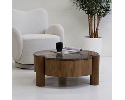 Giga Meubel Salontafel Maeve - Rond - Marmer - 75cm