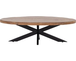 Giga Meubel Salontafel Mansour - Ovaal Bruin Hout - 130x70x40cm