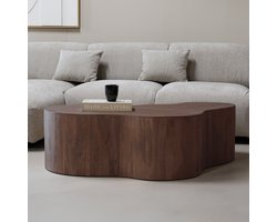 Giga Meubel Salontafel Moos - Organisch - Donkerbruin - 129cm